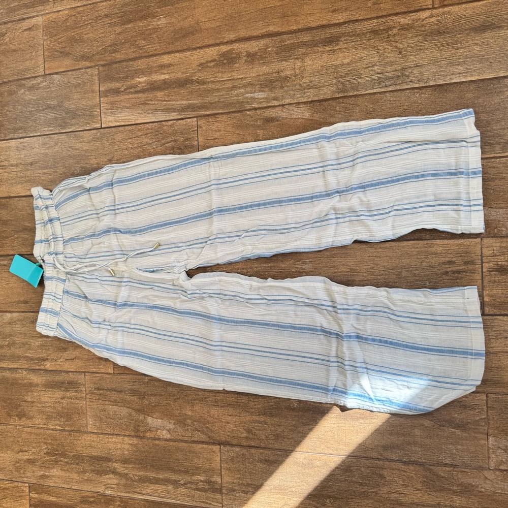 Melissa Odabash Blue and White Striped Pants